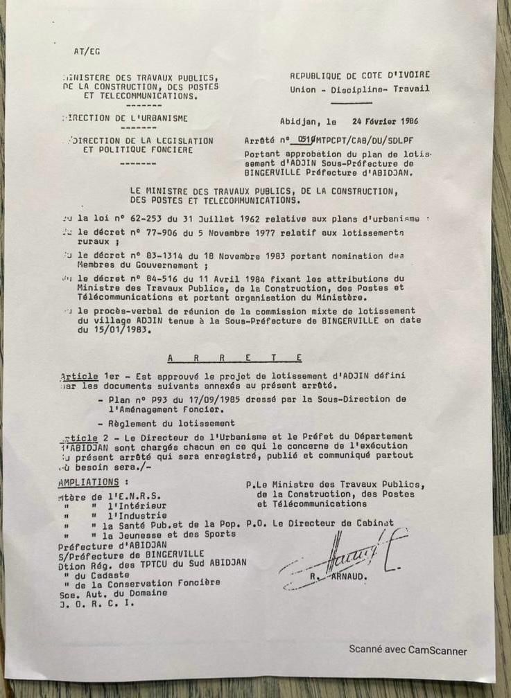 Terrain Approuvé de 500 m² à Bingerville-Adjin pour Seulement 8 Millions FCFA !