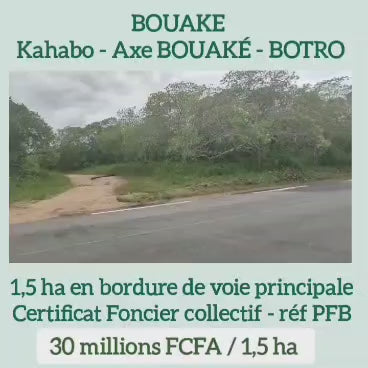 Terrain 1,5 ha en bordure de voie principale – Bouaké, Axe Bouaké-Botro
